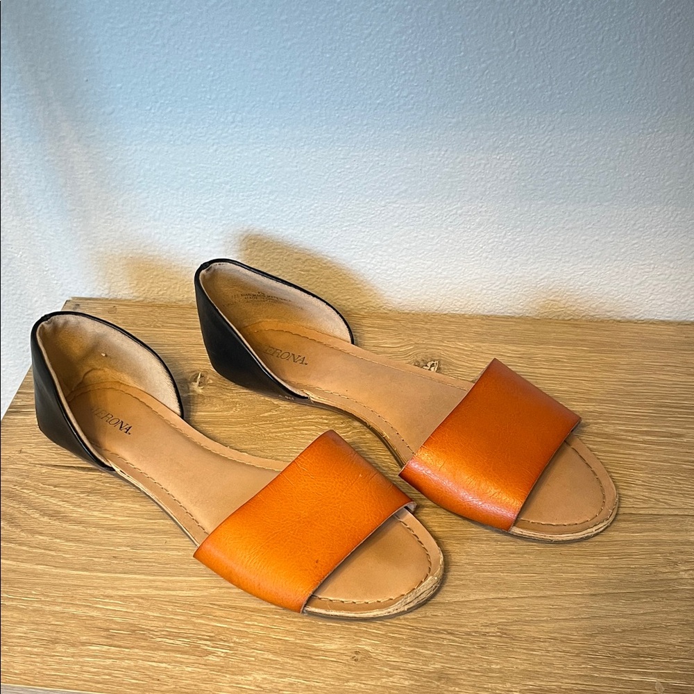 Merona Two-Tone Orange and Black Sandals